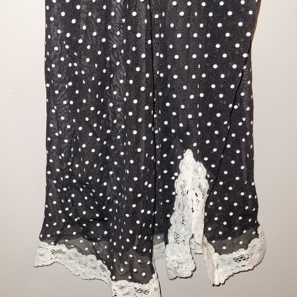 🆕️ Black White Red Sheer Lacy Polkadot Chemise Nightie Adj Straps Ladies Small - Picture 4 of 8